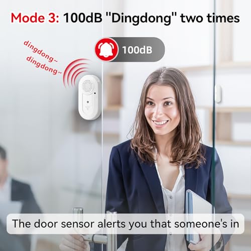 Sanjie Door Window Alarm Sensors, 5 Pack, 125dB, Volume Control - color: White