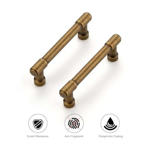 Ravinte Antique Brass Kitchen Pulls Cabinet Handles 3 Inch 10 Pack - color: Antique Brass, size: 3 Inches Hole Center