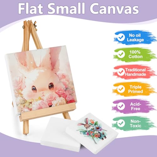 ESRICH Mini Canvases for Painting, 3x3IN Canvas in Bulk 64Pack, 2/5In Profile Small Square Canvas, Blank Canvases are Great for School Projects and Kids Birthday Parties, Home Decor Project. - size: 3x3in-64 Packs