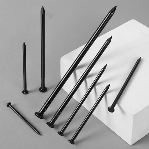 VGBUY 108PCS Hardware Nails, 2-1/2 Inch Flat Head Black Nails for Hanging Pictures, Picture Hanging Nails, Small Nails, Wall Nails, Wood Nails, Finishing Nails - color: Black, size: 2-1/2 in