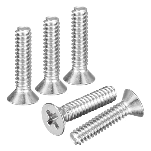 DTGN #4-40x1/2 Phillips Flat Head Machine Screw 304 Silver 50PCS - color: Silver, size: #4-40x1/2"