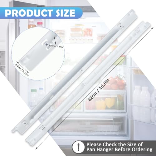 240530601 (Left) & 240530701 (Right) Refrigerator Pan Hanger Support Rail Kit, Drawer Slide Rail Support Compatible with Frigidaire, Kenmore, Electrolux Refrigerator, Replaces# 240460401 240460501
