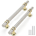 Rergy 10 Pack 5 Inch Hole Center Brushed Nickel and Gold Cabinet Pulls - color: Brushed Nickel&Gold, size: 5-1/16in Hole Center(128mm)