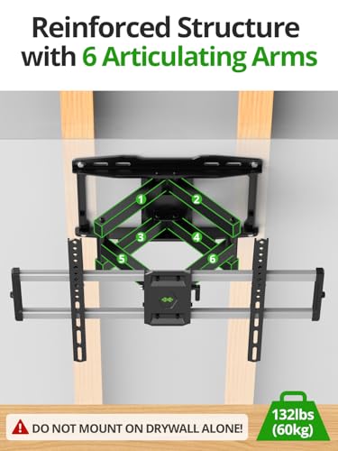 Outdoor TV Wall Mount for 47-90" TVS, Full Motion Weatherproof TV Bracket - size: For 47" to 90" TVs