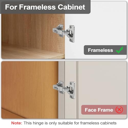 4 Pcs 105° Soft Close Cabinet Hinges 35mm, 3D Full Overlay Hinge - size: Full Overlay