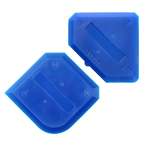 Outus 2 Pieces Caulking Tool Set Silicone Sealant Grout Tool for Kitchen Bathroom Floor Sealant Sealing(Blue) - color: Blue