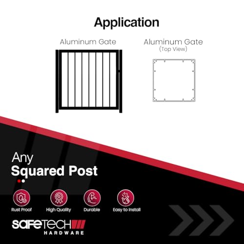 Safetech Hardware TopKlik Self Closing Gate Hinges | Self-Aligning Heavy Duty Spring Hinge | Adjustable Tension | Pool Safety Hinges | Any Square Post, Aluminum Gates | Swing Close 90lb SHG-90L White - color: White, size: TOPKLIK
