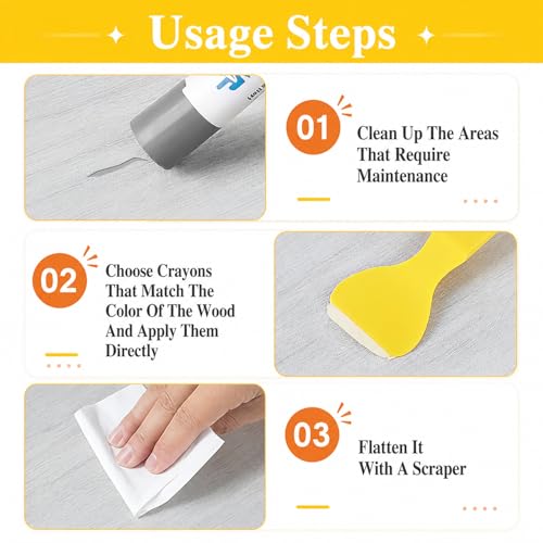 White Wood Filler Sticks, 3 Pack Quick Fix Sticks for Wood Repair