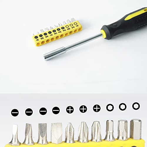 44-Piece Household Hand Tool Set — Basic DIY Repair Kit with Easy Carrying Bag for Home Maintenance