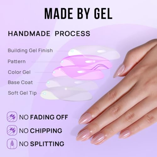 BTArtbox Press On Nails, Nudies, Short Almond, Short Nude Chrome, 32Ct - color: A1- Nudies