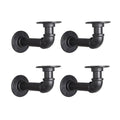 Industrial L Pipe Shelf Brackets for 8-16 in Depth Wood Heavy-Duty 3/4" Iron,Wall Mount Floating Shelf Bracket L Metal Pipe Shelving Brackets for Wood-Black DIY Pipe Shelves(7.5*3.1 Inch 4 Pack) - size: 7.5 inch 4 pack (for 8-16 inch depth board), style: