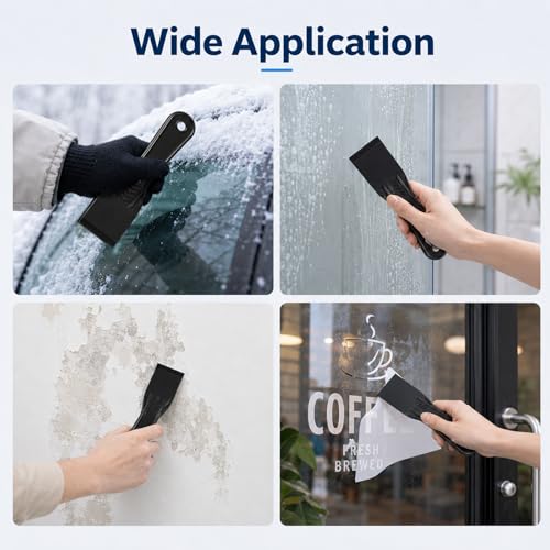 40 Pcs Plastic Putty Knife Bulk, 2 Inch Flexible Paint Scraper Tool Black Flexible Putty Knife Scraper for Repairing Walls, Caulking, Plastering, Removing Wallpaper, Repairing Drywall (7.1"x2")