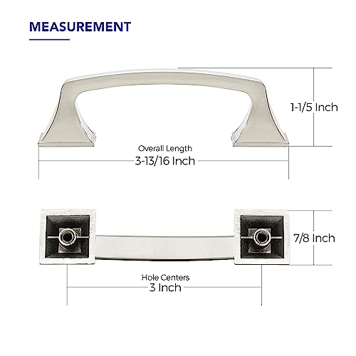 30 Pack Kitchen Cabinet Handles 3 Inch Brushed Nickel Cabinet Pulls - color: Brushed Nickel, size: 3 Inch Hole Centers