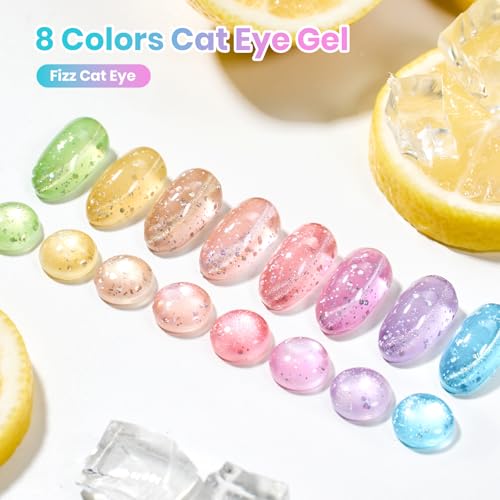 Beetles Bubbly Mixology Cat Eye Gel Nail Polish Set, 8 Colors Pastel Gel - color: 0-0-0-Bubbly Mixology