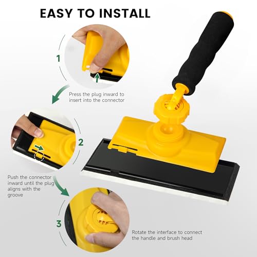 VOOMEY Paint Pad with 5pcs Replacement Pad Refills - color: Rotation Handle Paint Edger with 5pcs Replace Pads (9")