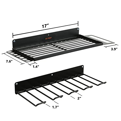 UU-Major Power Tool Organizer for Garage Organization,Drill Holder Wall Mount for Tool Stoarge, Tool Organizers and Garage Storage Shelves for Charging.Heavy Duty With 4 Holders - style: 1 shelf+1 rack+ear
