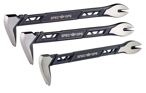 Spec Ops Tools Nail Puller Cats Paw Pry Bar for Prying, Demolition & Nail Pulling, High-Carbon Steel, 8, 10 & 11 Inch Combo Pack - size: 8/10/11 in Claw Bar
