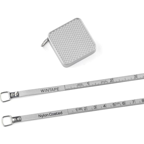 Mini Square Tape Measure, Small Retractable 80 Inch / 2 M Measuring Tape | Nylon Coated Dual Sided Silver Measure Tape - style: Square