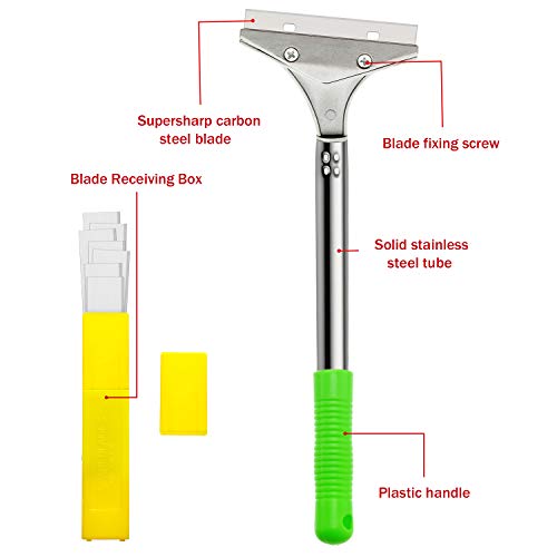 Mudder 4 Inch Razor Blade Scraper Tool Floor Wallpaper Paint, Green, 3 Pcs - color: Green