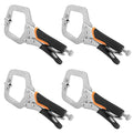 4 Pack 6 Inch C Clamp Locking Pliers,Locking C Clamp With Non-Slip Rubber Grip, Adjustable Nickel Plated C Pliers for Wood Working, Welding, Electrician Maintenance and More, by GENHAKON - size: 4 Pack 6 Inch