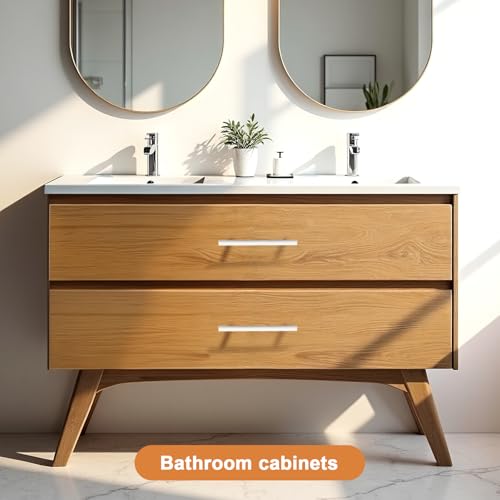 Probrico 5 Pack| White Cabinet Pulls 5 Inch T Bar Euro Style Handles Kitchen Cupboard Stainless Steel Modern Cabinet Hardware - color: White, size: hole center 5"