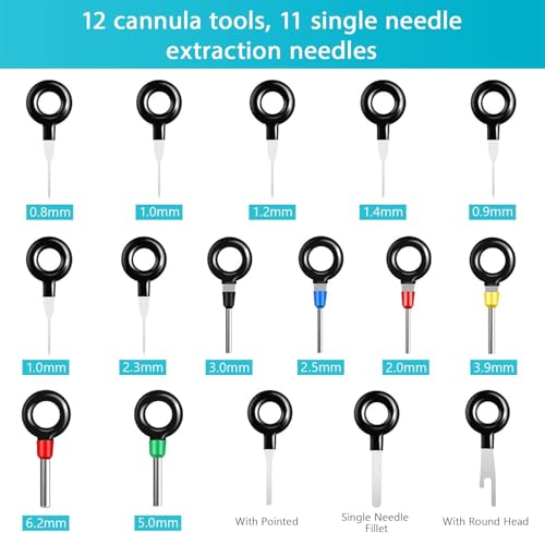 Terminal Removal Tool Kit 44 Pcs Depinning Tool Electrical Connector Pin Removal Tool Kit Pin Extractor Tool Set Wire Terminal Release Tool for Automotive Car Household Devices - color: 44 PCS