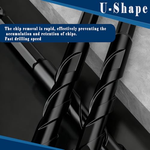 10pc Black 1/4” Serrated Eccentric Masonry Drill Bit, 6mm Serrated Concrete Drill Bit Set for Ceramic Tile Brick Glass Plastic Marble and Wood