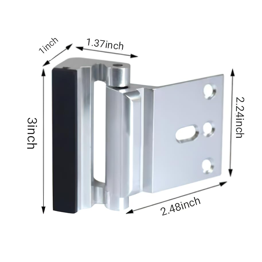 Home Security Door Lock, 3 Pack Childproof Door Reinforcement Lock,Upgrade Flip High Night Lock to Defend Your Home Kids (24, Black) - color: Black