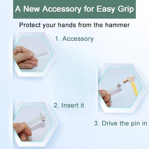 50 PCS Picture Hanger Nails, Double Headed Push Pins Hooks Thumbtacks for Wall Hangings Picture, Decorative Small Hook Pins for Drywall Cork Board Home Office Photo Decorations (Silver) - style: Silver