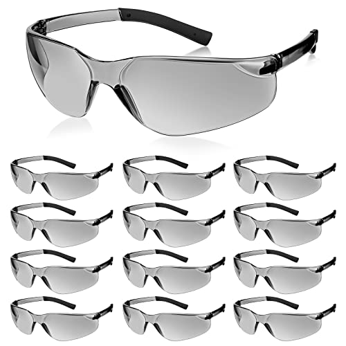 12 Pack Safety Glasses Bulk for Men Women, Tinted Safety Glasses, Gray - color: Gray