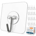 GLUIT Adhesive Wall Hooks for Hanging Heavy Duty No Drill, 22 lbs, 20 pcs - size: Medium, 20 pcs