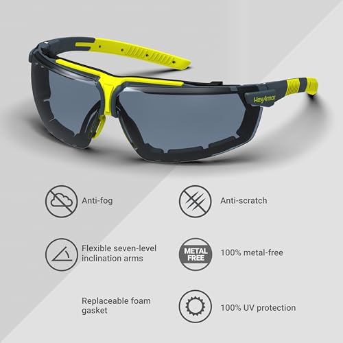 HexArmor VS300 Safety Glasses with Adjustable Side Arms Z87+ for Men and Women - color: Variomatic