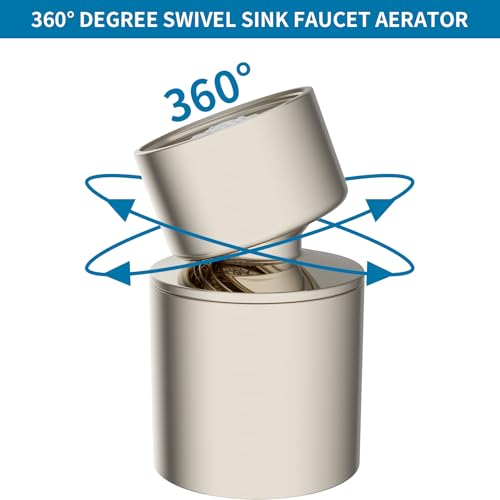 Hibbent NSF/ANSI/CAN 61 & cUPC Certified Faucet Aerator, Brushed Nickel - color: Brushed Nickel, style: Classic 360 Degree Faucet Aerator