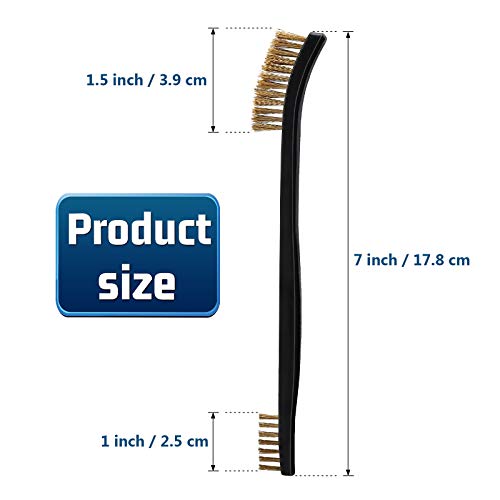 Accmor Scratch Brush Set for Gun Cleaning, Double-Ended Wire Bristle Brushes 9 Packs, All Purpose Gun Cleaner Kit, Handy Brass Scrub for Cleaning Welding Slag/Paint/Rust/Dirt - style: 9Pcs Bronze