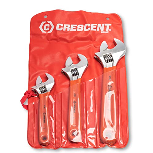 Crescent 3 Piece Adjustable Cushion Grip Wrench Set 6", 8" & 10" - AC26810CV - size: Set 6", 8" & 10"
