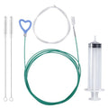 BOXOB 5pcs Sunroof Drain Cleaning Tool, 118in Flexible Long Pipe Cleaner with 2 Clean Brush 1 Syringe 1 Syringe Hose Heart Handle Design Tube Cleaner Brush for Auto Car Sunroof Wiper