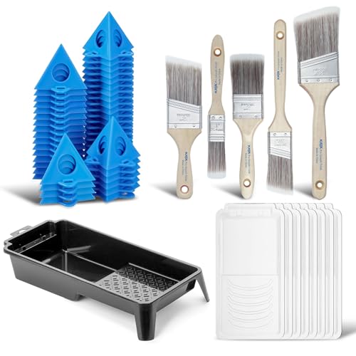 KATA Cabinet Painting Kit with 36PC Painter Pyramids, 5PC Brushes and Tray - color: Painting Tool Kit