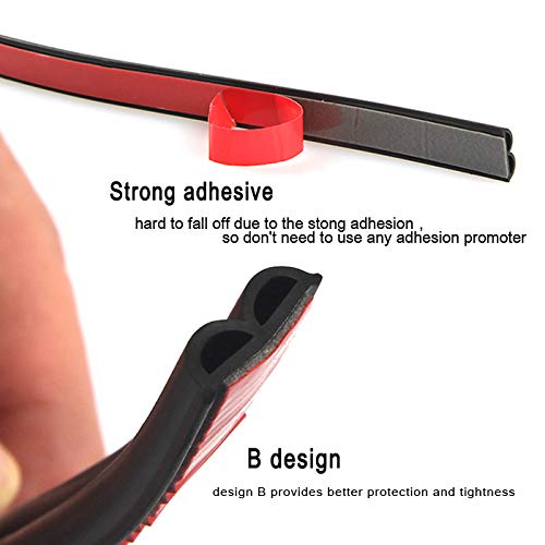 52.4Ft Universal Self Adhesive Weather Seal Strip for Auto, 51/100 x 1/5 Inch Thick, Car Door & Window Weatherstrip with Engine Cover (2 Rolls, 26.2 Ft Each) - size: 52.4 Feet Long