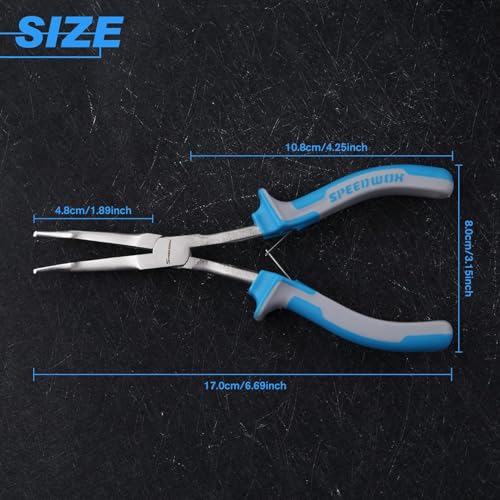 SPEEDWOX Long Reach Bent Needle Nose Pliers with Smooth Jaw Extra Long Nose Precision Wire Looping Pliers Needle Remover Pliers for Hard to Reach Narrow Spaces Jewelry Making Tools Fishing Tools - style: Bent Needle Nose Pliers Smooth Jaw