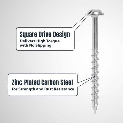 POWERTEC 100 PK Pocket Hole Screws, Maxi-Loc Head, #2 Square Drive, 2" Coarse Thread for Pocket Hole Jig, Heavy-Duty Furniture, Workbenches, Table Legs & Framing (72265) - style: 100PK 2" Coarse Maxi-Loc Screws