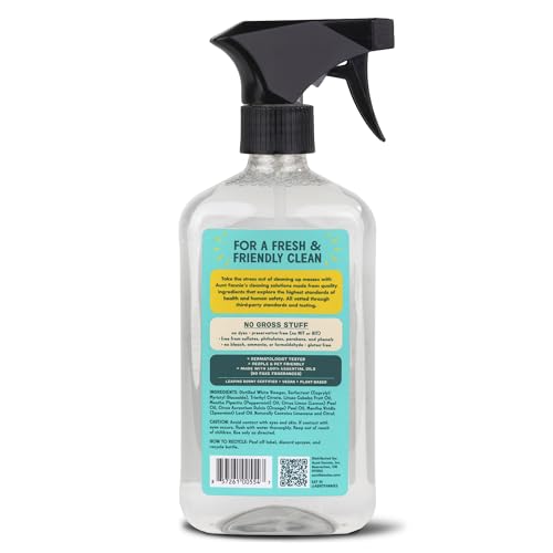 Aunt Fannie's All Purpose Vinegar Cleaner Spray, Lemon, Pack of 1 | Cuts Grease & Grime, No Harsh Residue, Safe for Kitchens Bathrooms Windows Counters & Sealed Areas, Kid and Pet Safe - size: 16.9 Fl Oz (Pack of 1)