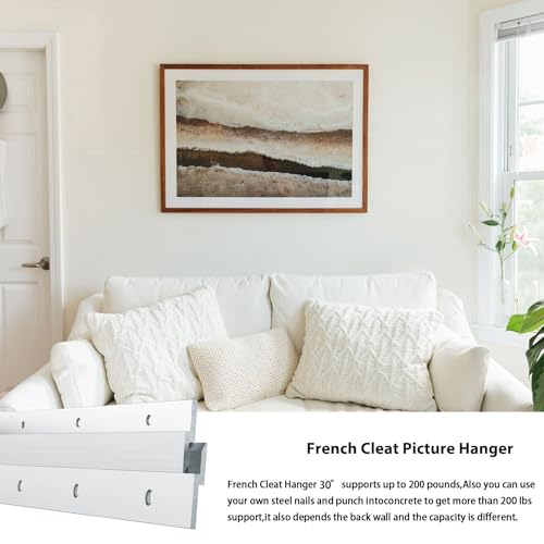 French Cleat Heavy Duty, Aluminum French Cleat, Headboard Wall Mounting Brackets with Screws, Heavy Mirror Mounting Hardware (36 Inch-2 Pairs, Support 200 lbs) - size: 36 Inch-Thick