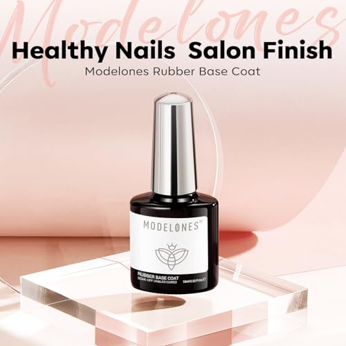 modelones Builder Rubber Gel Base Coat for Nails, Nude Pink Rubber Base Gel Nail Polish for Strengthen Apex Building Extension Protect Weak Nails Long Last U V Manicure Gift for Women - color: Rubber Base Coat Warm Nude