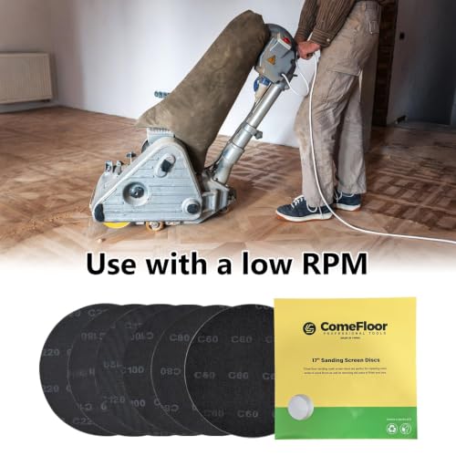 17” Sanding Screen Discs, Black Silicon Carbide Mesh Floor Sanding Screen for Wood Floors, Epoxy Maintenance, 80 Grit, 10-Pack - size: 80#
