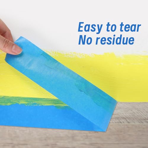 5 Rolls Painters Tape 2 Inch Wide Blue Painters Tape for Wall Painting - size: 5rolls/2in（L)