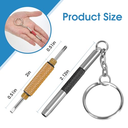 UNEAK - Eyeglass Screwdriver Repair Kit Black & Red & Yellow Precision 3 in 1 Mini Screwdrivers Set Keychain Glasses, Sunglasses, Sunglass, Watch, Electronics, Eyeglasses, Flat Head, Phillips, Hex - color: Black and Red and Yellow