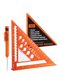 Mecurate 7-Inch Rafter Square with Drill Gauges & 2-in-1 Pencil - color: 7" Heavy-Duty Square with Pencil
