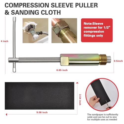 Plumbing Tools with Angle Stop Wrench & Compression Sleeve Puller - style: Angle Stop Wrench with 1/2-Inch Compression Sleeve Puller