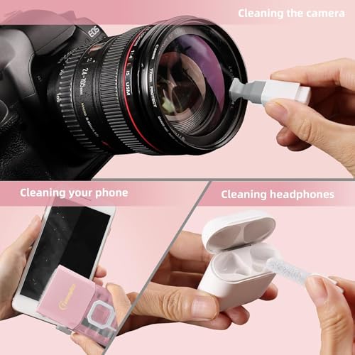 Keyboard Cleaning Kit, All-in-One Laptop & Computer Screen Cleaner, Pink - color: Light Pink