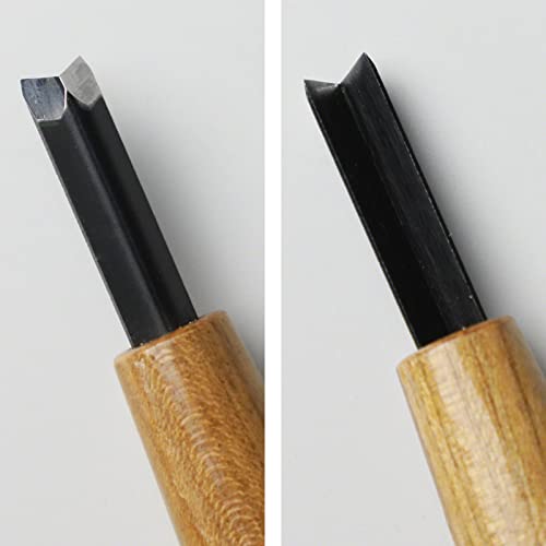 Wazakura Made in Japan Bonsai Chisel Hand V-Parting Carving Tool 0.17 in (4.5 mm) for Jin Shari Making, DIY Woodcarving Knife for Experts and Beginners (V-Parting Triangle Shape 4.5 mm) - style: V-Parting Triangle Shape 4.5 mm